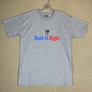 Union Made Tee Mens L Gray Rush Is‎ Right Graphic Short Sleeve Crew Neck Vintage